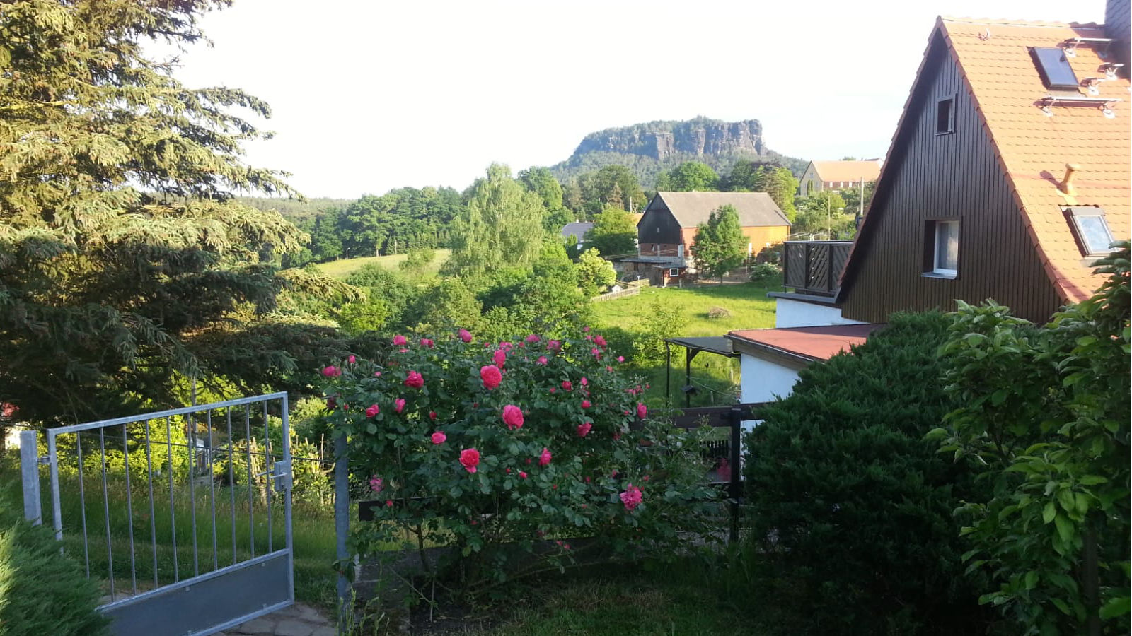 Blick zum Lilienstein aus dem Garten